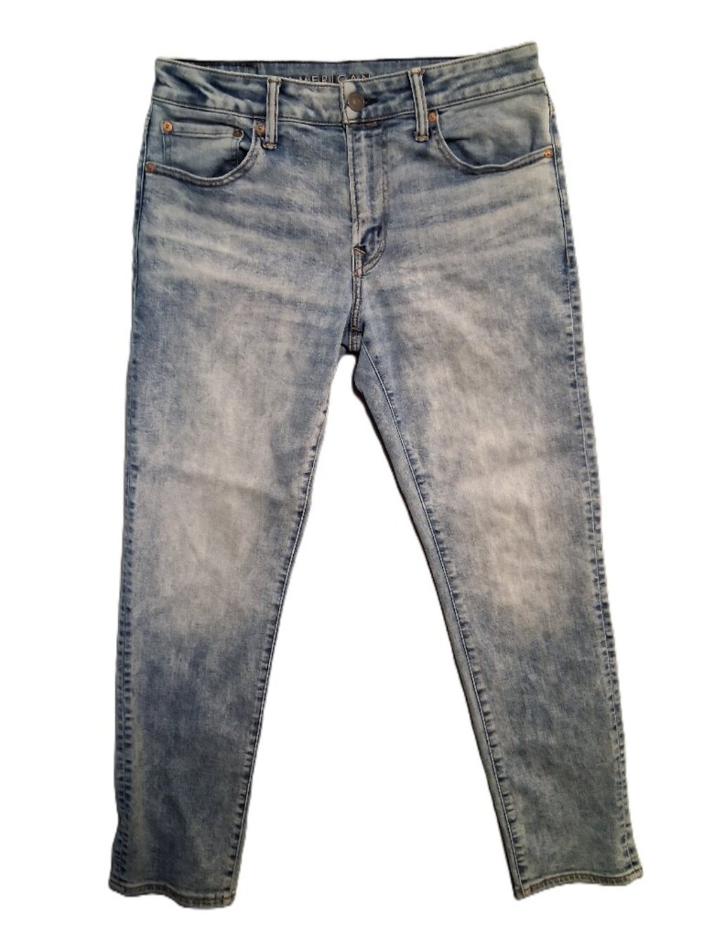 American Eagle Airflex+ Men's Jeans Slim Straight 31x32 Faded Acid Look 90's Y2K